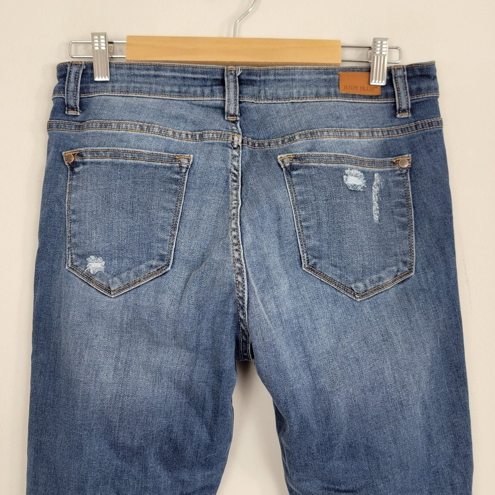 Judy‎ Blue Jeans Skinny Fit Womens 15/32 Blue Cotton Mid Rise Distressed Plaid - Picture 5 of 13